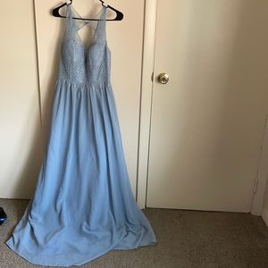 Dusty blue bridesmaids dress